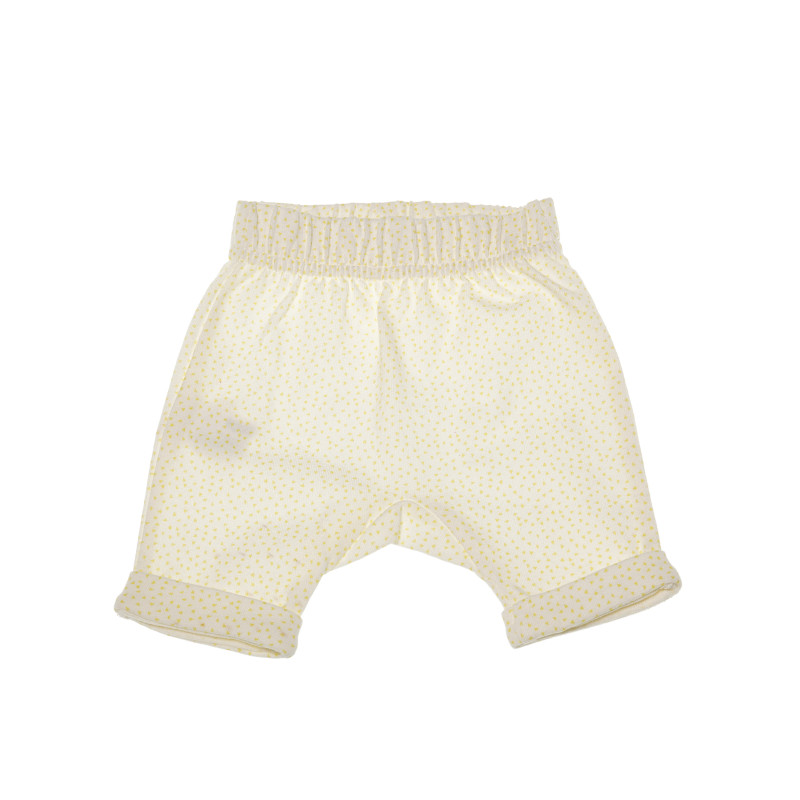 Pantaloni albi din bumbac, cu puncte galbene, pentru bebeluși  175753