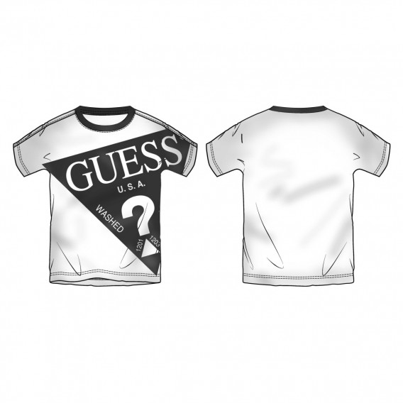 Tricou din bumbac cu sigla brandului pentru băieți, alb Guess 175816 5