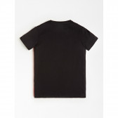 Tricou din bumbac cu inscripție neagră, pentru băieți, culorile alb și roșu Guess 175820 1