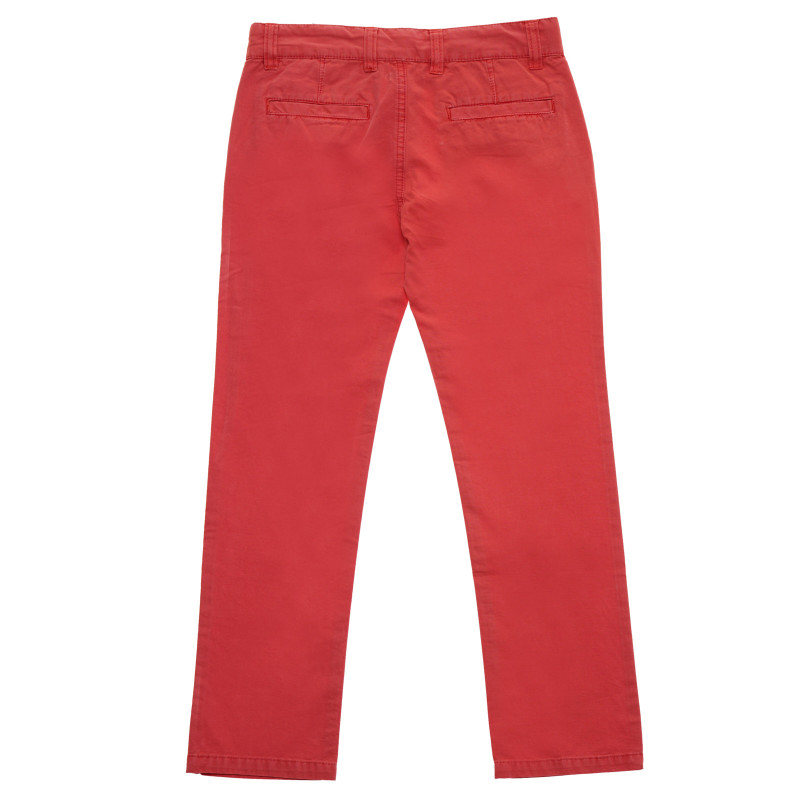 Pantaloni de bumbac de culoare portocalie pentru fete  176003