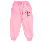 Pantaloni din bumbac cu imprimeu mic, pentru fete, roz Acar 176008 2
