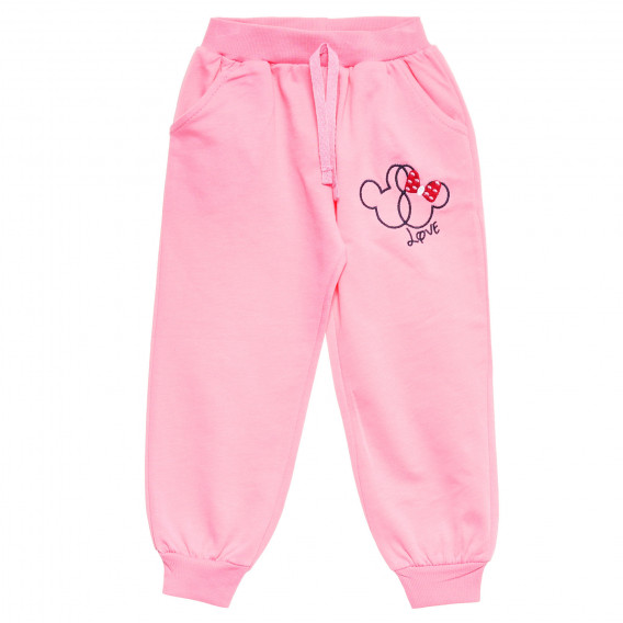 Pantaloni din bumbac cu imprimeu mic, pentru fete, roz Acar 176008 2