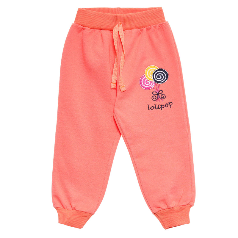Pantaloni sport cu imprimeu acadea pentru fete, roz  176114