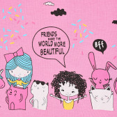 Bluză din bumbac cu imprimeu color pentru fete, roz Acar 176149 2