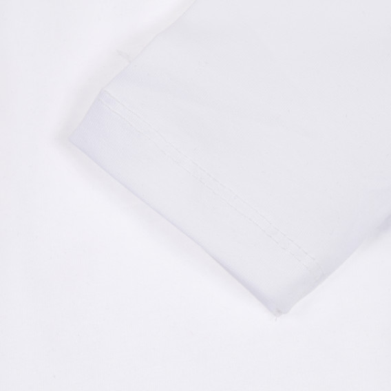 Bluză din bumbac cu mâneci lungi și inscripție pentru băieți, albă Acar 176182 3