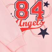 Set de bluză și pantaloni cu inscripție 84 pentru fete, roz Acar 176196 3