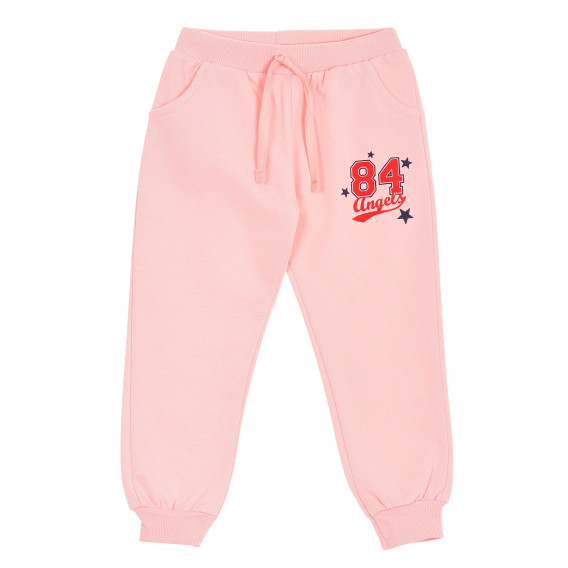 Set de bluză și pantaloni cu inscripție 84 pentru fete, roz Acar 176198 5