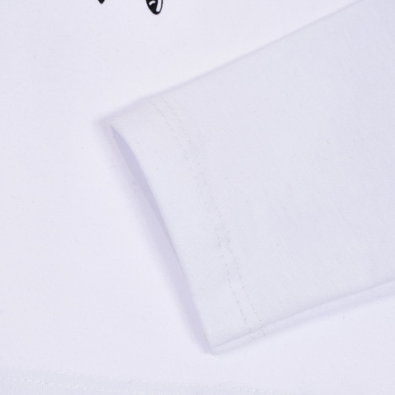 Bluză cu mâneci lungi și aplicație pentru fete, albă Acar 176254 3