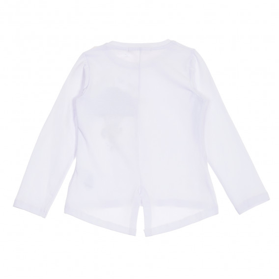 Bluză cu mâneci lungi și aplicație pentru fete, albă Acar 176255 4