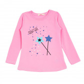 Bluză cu imprimeu grafic pentru fete, roz deschis Acar 176256 