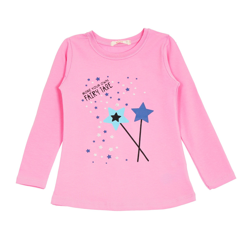 Bluză cu imprimeu grafic pentru fete, roz deschis  176256