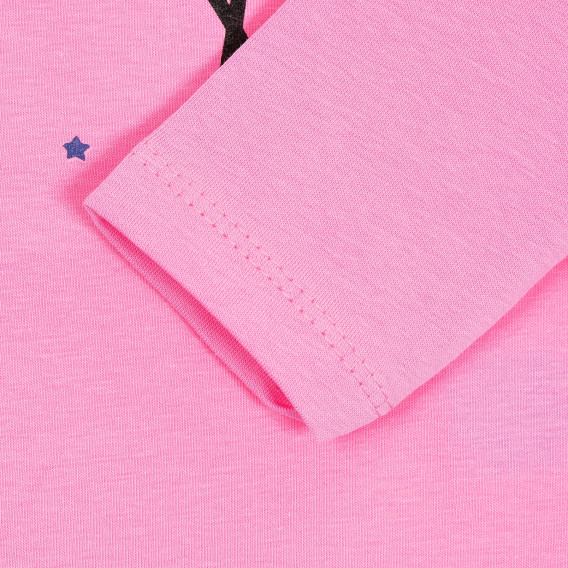 Bluză cu imprimeu grafic pentru fete, roz deschis Acar 176257 2