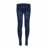 Jeans cu cusături decorative pentru fete, albastru Guess 176352 2