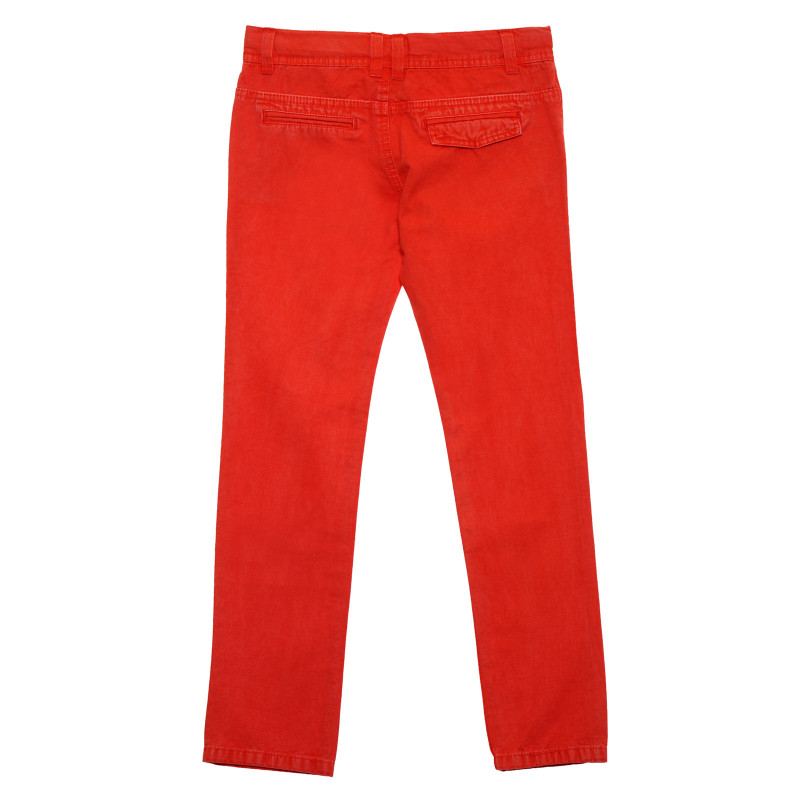 Pantaloni de bumbac portocalii cu nasturi pentru fete  176535
