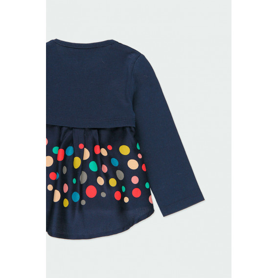 Bluză cu mâneci lungi și aplicație colorată pentru fete, albastră Boboli 176949 5