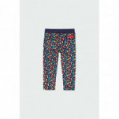 Pantaloni din bumbac cu imprimeu punctulețe, pentru fete, albaștri Boboli 176979 2