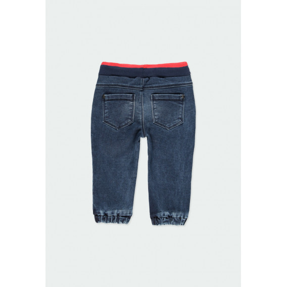 Jeans din bumbac cu accente roșii pentru băieți, albastru Boboli 177000 2