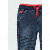 Jeans din bumbac cu accente roșii pentru băieți, albastru Boboli 177001 3