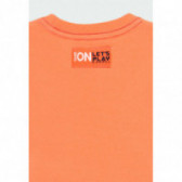 Bluză din bumbac cu mâneci lungi și imprimeu bile, pentru băieți, portocaliu Boboli 177096 7