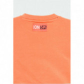 Bluză din bumbac cu mâneci lungi și imprimeu baschet, pentru băieți, portocaliu Boboli 177102 5