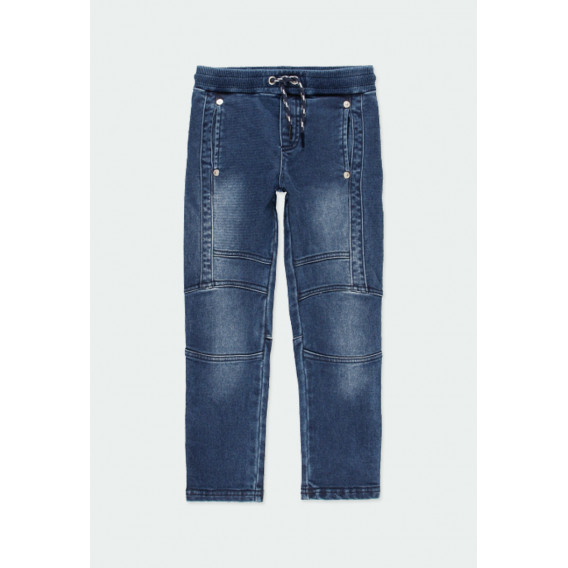 Jeans cu cusături decorative pentru băieți, albaștri Boboli 177110 2
