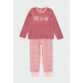Pijamale din două piese cu mâneci lungi pentru fete, roz Boboli 177124 3