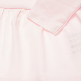 Rochie din bumbac, roz cu aplicație florală pentru fete Benetton 178500 3