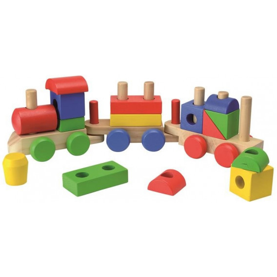 Puzzle din lemn - tren, 18 piese Dino Toys 178641 