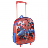 Ghiozdan pe roți, Spider-Man 3D, pentru băieți, roșu Spiderman 178791 