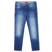 Jeans din bumbac de culoare albastră, pentru băieți s.Oliver 179835 