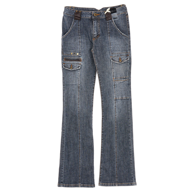 Jeans din bumbac albastru pentru fete  179883
