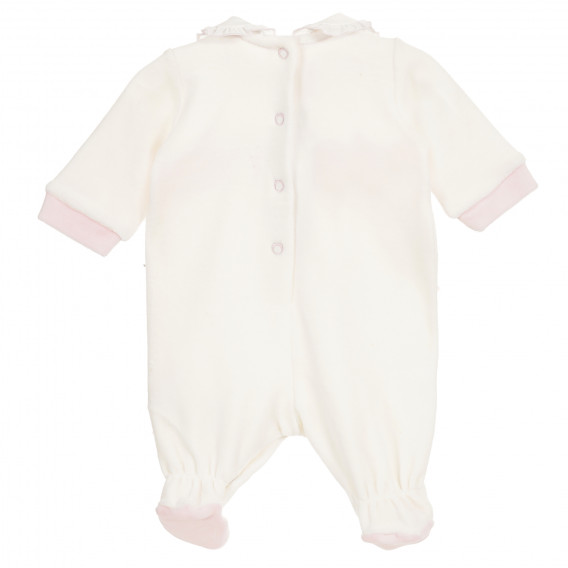 Salopete de pluș pentru bebeluși cu dungi roz și aplicații cusute Chicco 180022 4