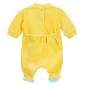 Salopetă din pluș cu mâneci lungi și aplicație leu pentru bebeluși, galbenă Chicco 180042 4