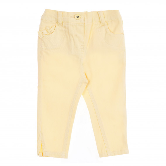 Pantaloni bebeluși din bumbac, pentru fete, galben Tape a l'oeil 180071 