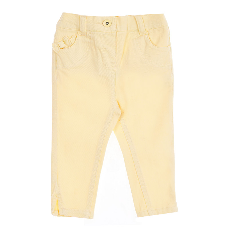 Pantaloni bebeluși din bumbac, pentru fete, galben  180071