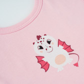 Bavețică din bumbac cu imprimeu dragon pentru fete, roz PIPPO&PEPPA 180142 4