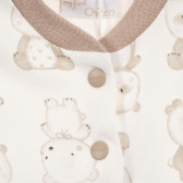 Salopetă din bumbac cu mânecă lungă, cu ursuleți, de culoare bej pentru bebeluși, unisex Chicco 180326 6