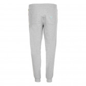 Pantaloni sport gri, din bumbac cu bandă laterală contrastantă pentru băieți Guess 180389 2