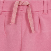 Pantaloni din bumbac roz cu margine albă pentru fete Name it 180488 3