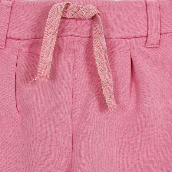 Pantaloni din bumbac roz cu margine albă pentru fete Name it 180488 3