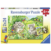 Puzzle 2 în 1 Koala și urs panda Ravensburger 18076 