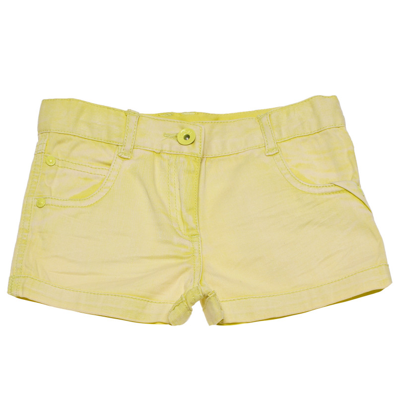 Pantaloni scurți din denim cu efect uzat, pentru fete, galben  180860