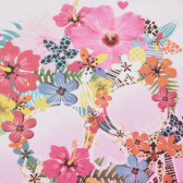 Tricou cu imprimeu floral alb și roz pentru fete Boboli 180893 3