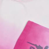 Tricou cu imprimeu floral alb și roz pentru fete Boboli 180894 4