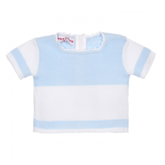 Bluză alb cu albastru, din bumbac, pentru băieței Neck & Neck 181176 