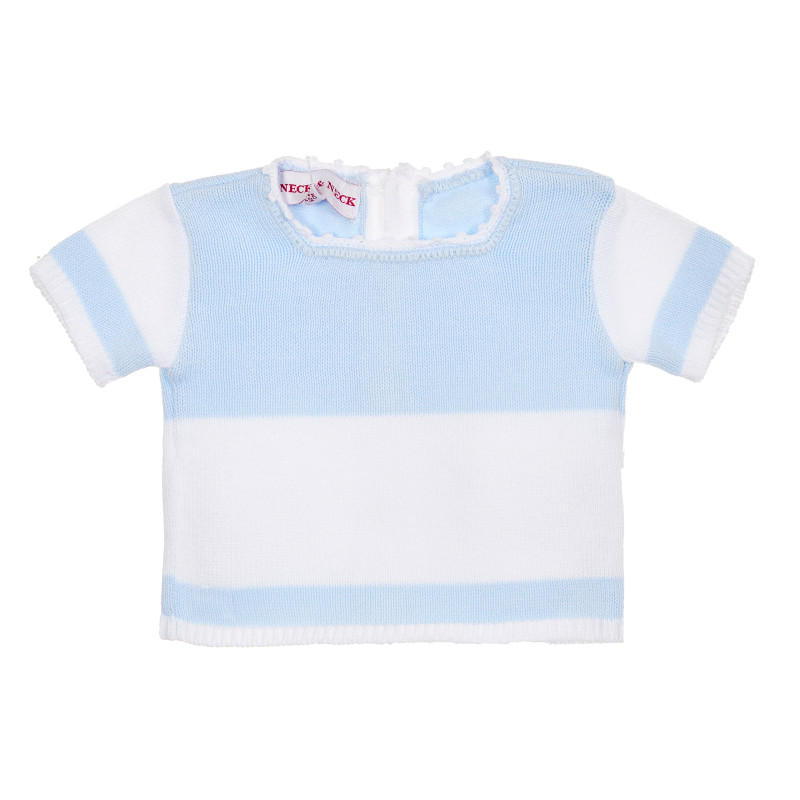 Bluză alb cu albastru, din bumbac, pentru băieței  181176