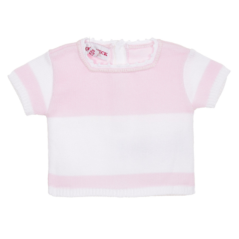 Bluză din bumbac alb cu roz pentru bebeluși  181180