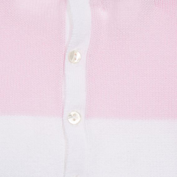 Bluză din bumbac alb cu roz pentru bebeluși Neck & Neck 181182 2
