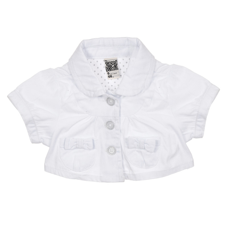 Jachetă albă din bumbac pentru fetițe  181203