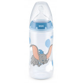 Sticlă din polipropilenă, First Choice, Dumbo cu tetina debit mediu de 6-18 luni, 300 ml. NUK 181512 